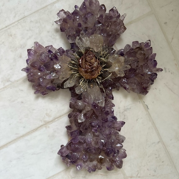 Amethyst & quartz CROSS - Picture 1 of 10